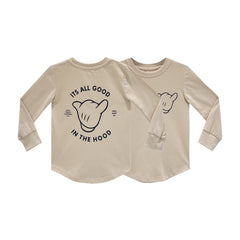 ITS ALL GOOD BOYS LONG SLEEVE BEIGE